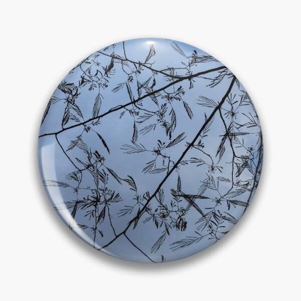 Item preview, Graceful Lace in the Sky - Mimosa Leaves and Buds Against Dusk Clouds - Vertical View Downwards Right designed and sold by Georgia Mizuleva.