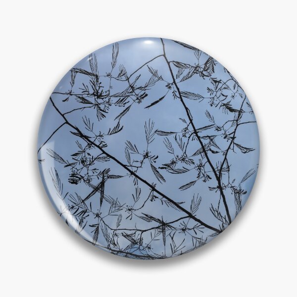 Item preview, Graceful Lace in the Sky - Mimosa Leaves and Buds Against Dusk Clouds - Horizontal View Upwards Right designed and sold by Georgia Mizuleva.
