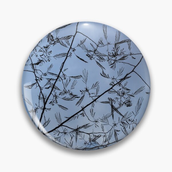 Item preview, Graceful Lace in the Sky - Mimosa Leaves and Buds Against Dusk Clouds - Horizontal View Upwards Left designed and sold by Georgia Mizuleva.