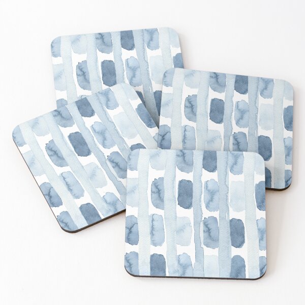 Item preview, Blue watercolour pastels pattern - stripes and blobs designed and sold by JellyBeenzz.