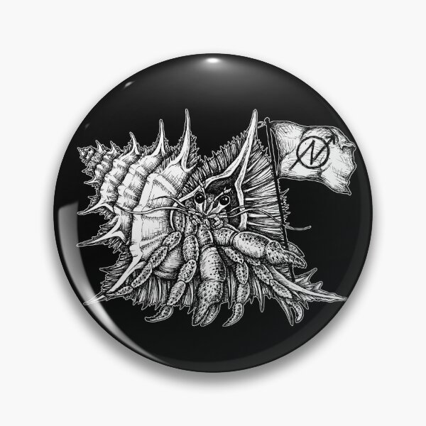 Item preview, Squatter's rights flag hermit crab ink illustration designed and sold by RedFinchDesigns.