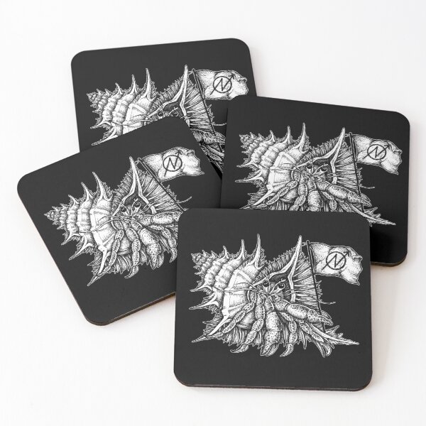 Item preview, Squatter's rights flag hermit crab ink illustration designed and sold by RedFinchDesigns.