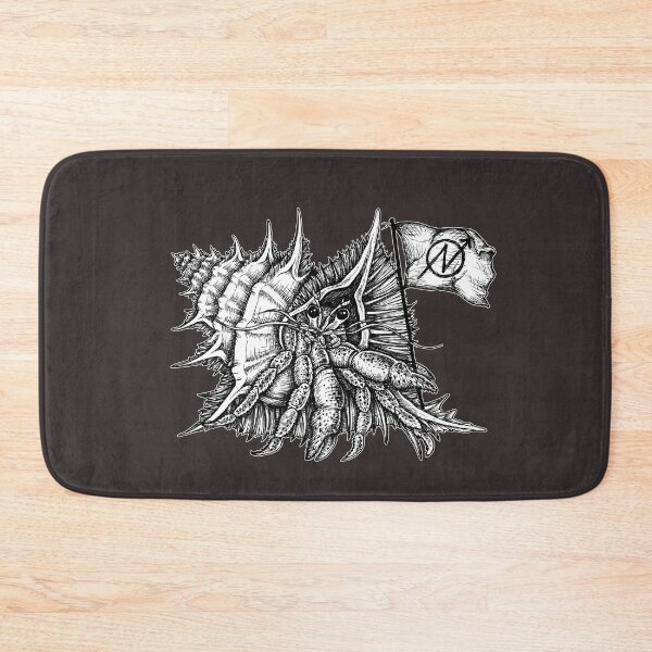 Item preview, Squatter's rights flag hermit crab ink illustration designed and sold by RedFinchDesigns.