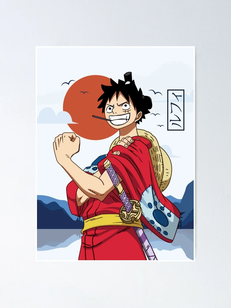 One Piece - Luffy in Wano Artwork Framed poster