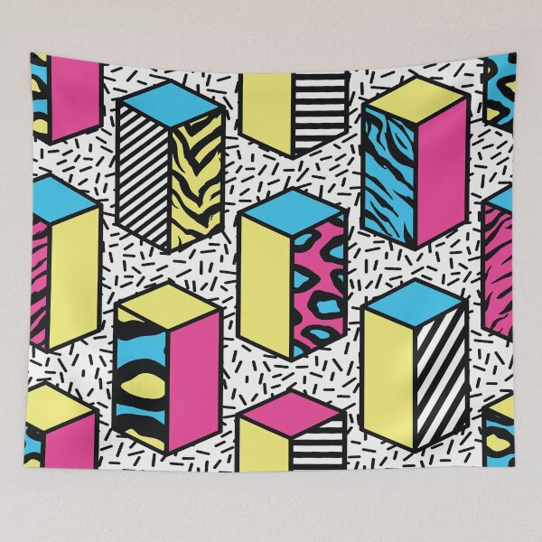 Item preview, Memphis Seamless Patterns With Geometric And Grid, Striped With Neon Colors designed and sold by shoppnow1.