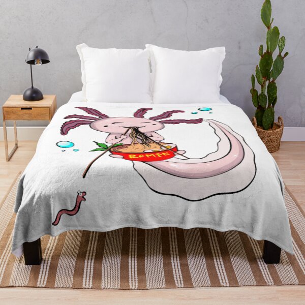 Item preview, Funny Axolotl Eating Ramen with Shocked Worm designed and sold by ZNOVANNA.