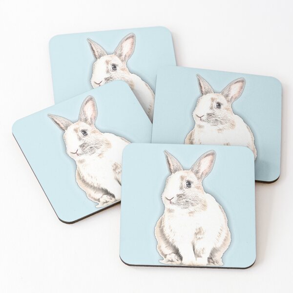 Item preview, White Rabbit (Blue Background) designed and sold by Jelly Bear.
