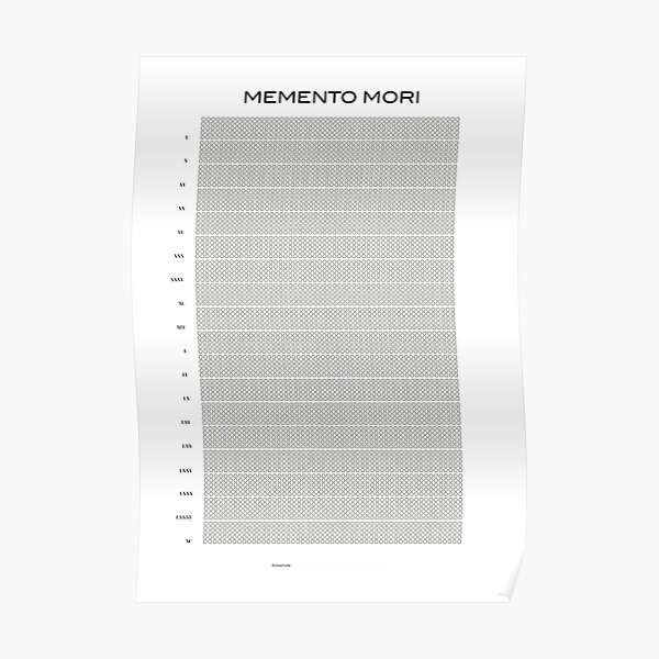 Memento Mori, Life Calendar, Stoicism, Stoic Reflection, Marcus Aurelius, Stoic Poster, Seneca, Stoic Art, Poster