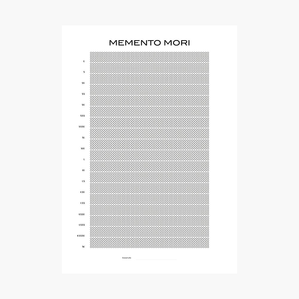 Memento Mori, Life Calendar, Stoicism, Stoic Reflection, Marcus Aurelius, Stoic Poster, Seneca, Stoic Art, memento-mori-life-calendar-stoicism-stoic-reflection-marcus-aurelius-stoic-poster-seneca-stoic-art-art-board-print-for-sale-by-maisonsucces-redbubble