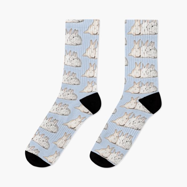 Item preview, Three White Rabbits (Blue Background) designed and sold by Jelly Bear.