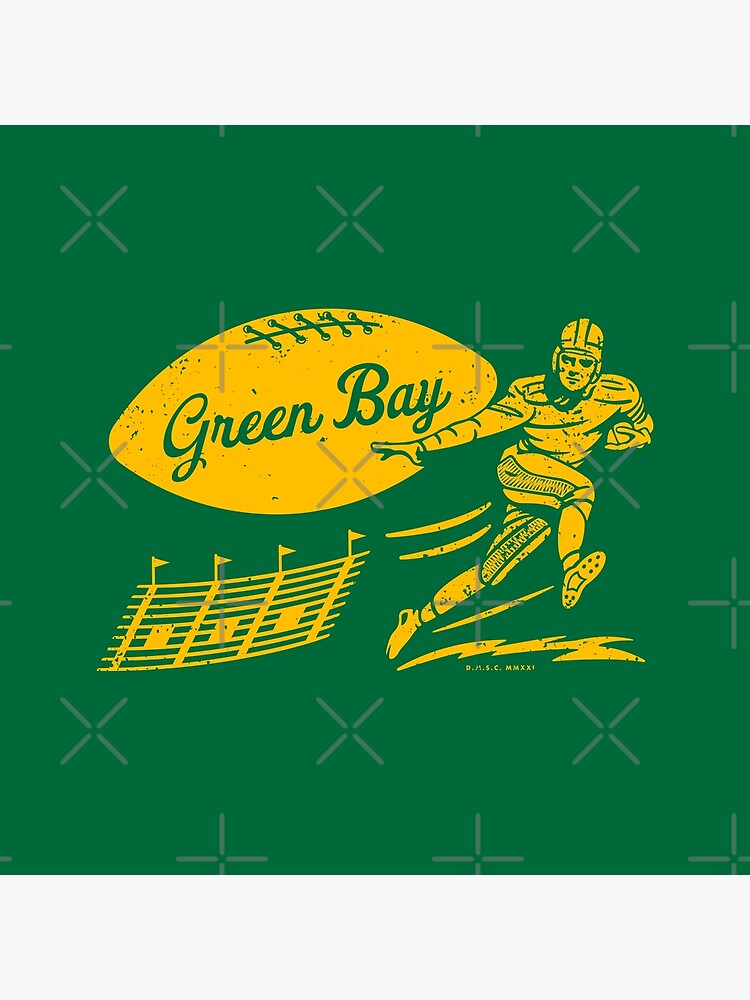 deadmansupplyco Vintage Football - Green Bay Packers (Yellow Green Bay Wordmark) T-Shirt