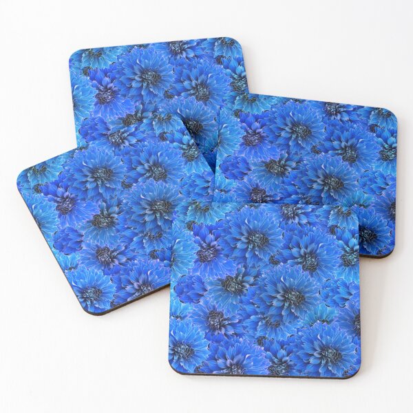 Item preview, Dahlias in a brilliant blue designed and sold by MarionsArt.