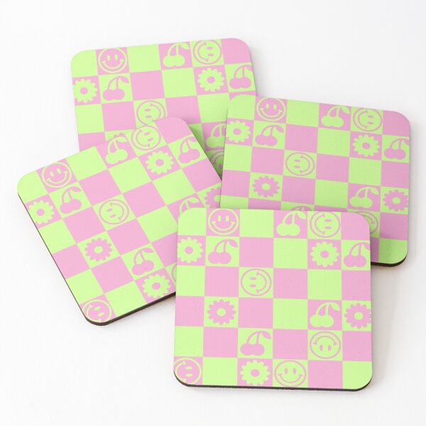 Item preview, HAPPY CHECKERS - pastel pink and green designed and sold by Julia Santos.