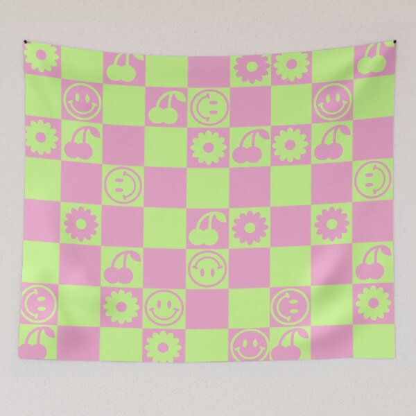 Item preview, HAPPY CHECKERS - pastel pink and green designed and sold by Julia Santos.