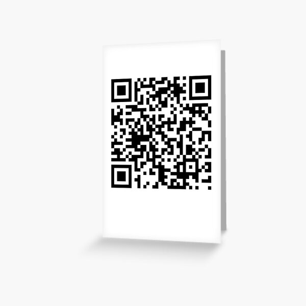 Rick Roll funny prank Video link readable QR Code pattern | Greeting Card