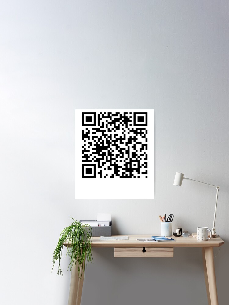 Single Rick Roll funny prank Video link readable QR Code pattern Poster  for Sale by rednumberone