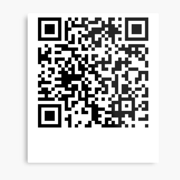 Rick Roll QR Code Prank Metal Print by Ally Says Hi - Pixels