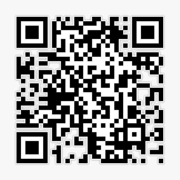 SCAN this Prank Rick roll  video never gonna give you up QR code  Sticker for Sale by rednumberone