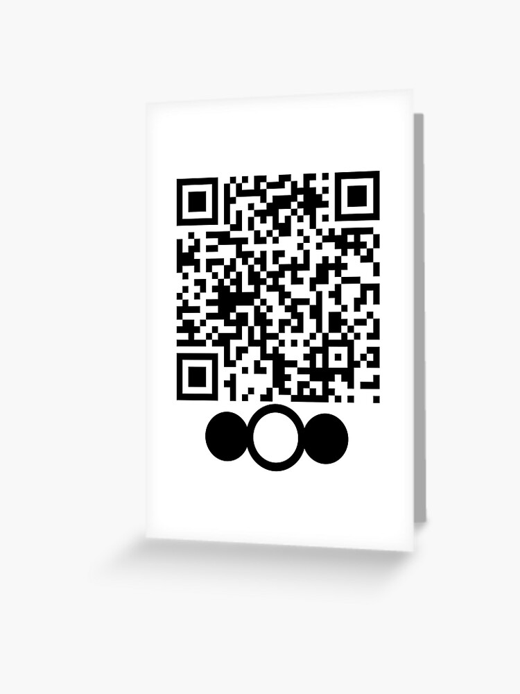 Rick Roll funny prank Video link readable QR Code 3x3 pattern white blue |  Postcard