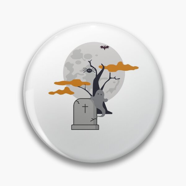 Item preview, Halloween cute ghost under grey moon designed and sold by PuTaTeeShop.