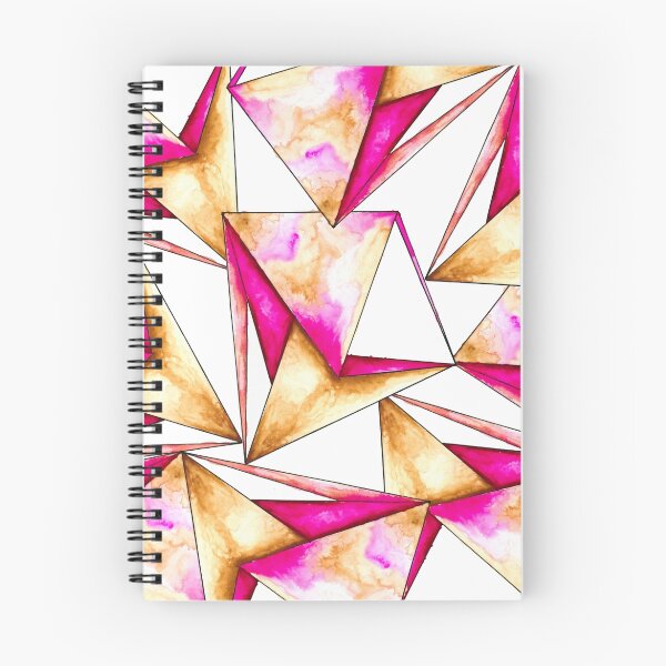 Artikelvorschau, Rosa Goldgelb Aquarell Dreiecke Muster entworfen und verkauft von GirlyTrend.