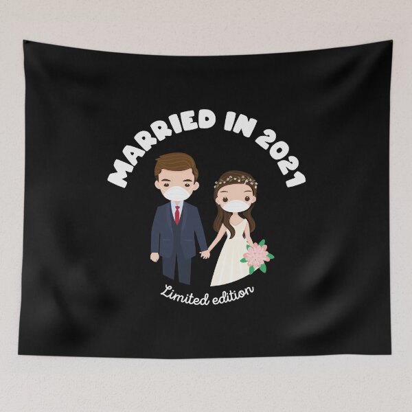Item preview, Married in 2021 Funny wedding gift designed and sold by Mad-Minds.