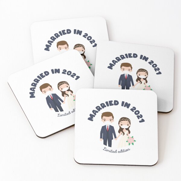 Item preview, Married in 2021 Funny wedding gift designed and sold by Mad-Minds.