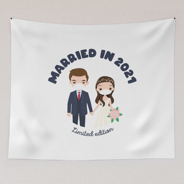 Item preview, Married in 2021 Funny wedding gift designed and sold by Mad-Minds.
