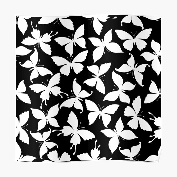 "Black and White Butterfly" Poster by rimmatv Redbubble