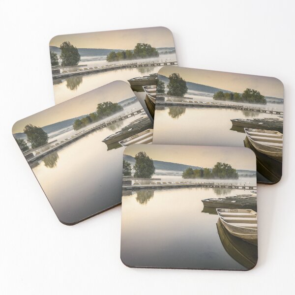 Item preview, Rowing Boats at Llangors Lake, Brecon Beacons at Sunrise designed and sold by MargaretClavell.
