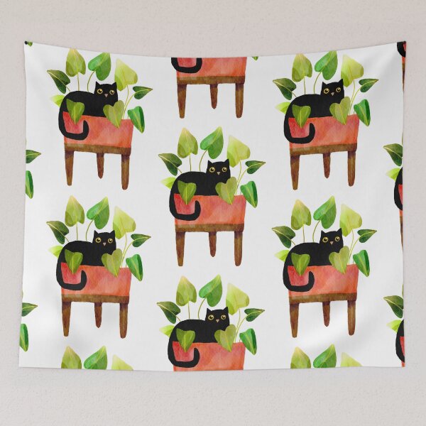 Item preview, Watercolor Cat in Plant designed and sold by Em0523.