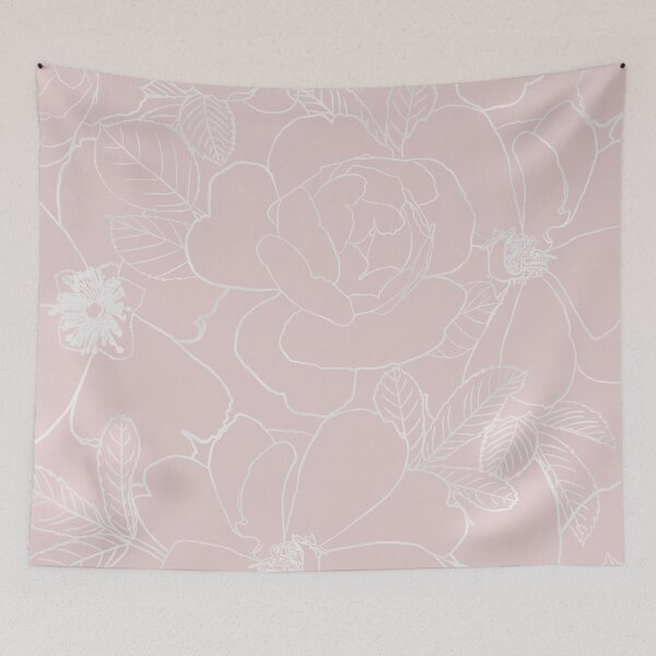 Item preview, Elegant Silver Roses Floral Drawing Pink Design designed and sold by NdesignTrend.