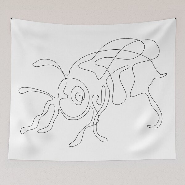 Item preview, Single Line Art Bee designed and sold by AzraelAbbadon.