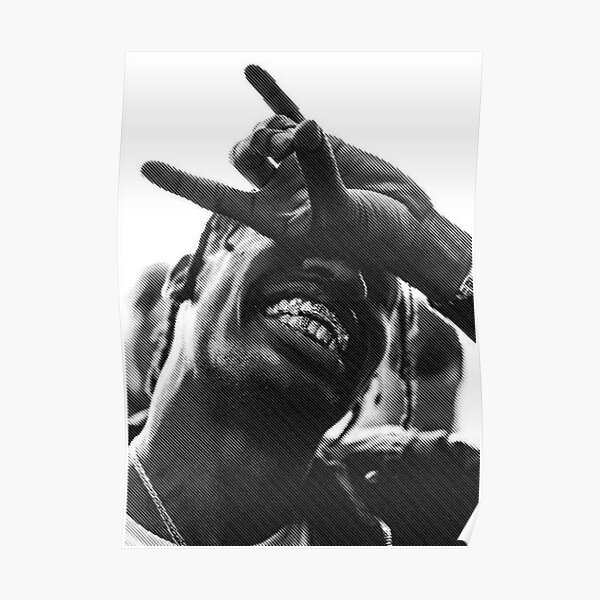 "Travis black and white rapper" Poster for Sale by thertaglina354