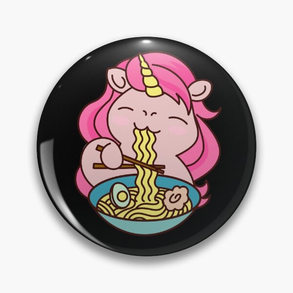 Item preview, Warning may spontaneously start talking about ramen. Think Ramen. Unicorn eating Ramen Cute Kawaii Design designed and sold by subtleday.
