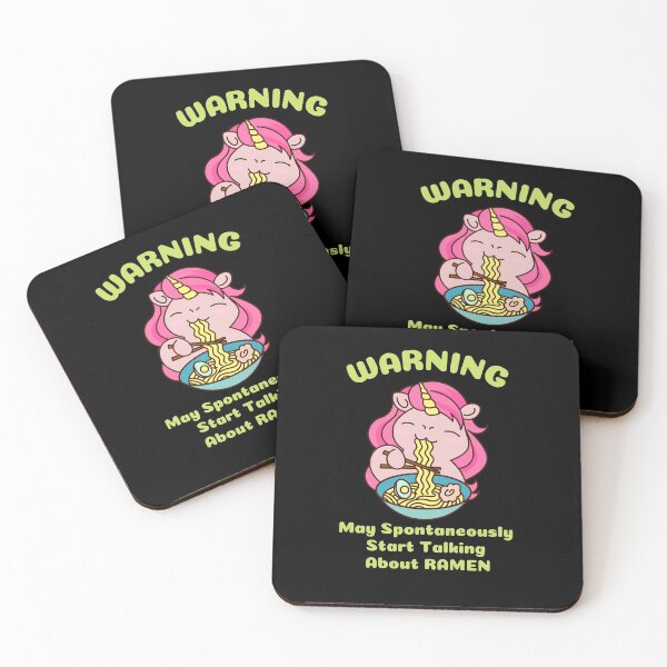 Item preview, Warning may spontaneously start talking about ramen. Think Ramen. Unicorn eating Ramen Cute Kawaii Design designed and sold by subtleday.