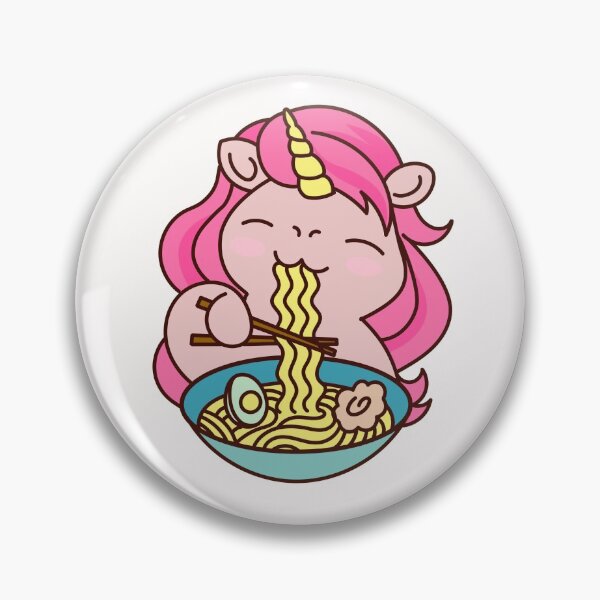 Item preview, Warning may spontaneously start talking about ramen. Think Ramen. Unicorn eating Ramen Cute Kawaii Design designed and sold by subtleday.