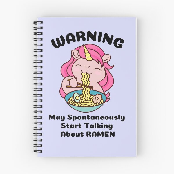 Item preview, Warning may spontaneously start talking about ramen. Think Ramen. Unicorn eating Ramen Cute Kawaii Design designed and sold by subtleday.