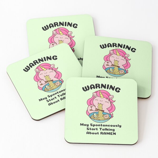 Item preview, Warning may spontaneously start talking about ramen. Think Ramen. Unicorn eating Ramen Cute Kawaii Design designed and sold by subtleday.