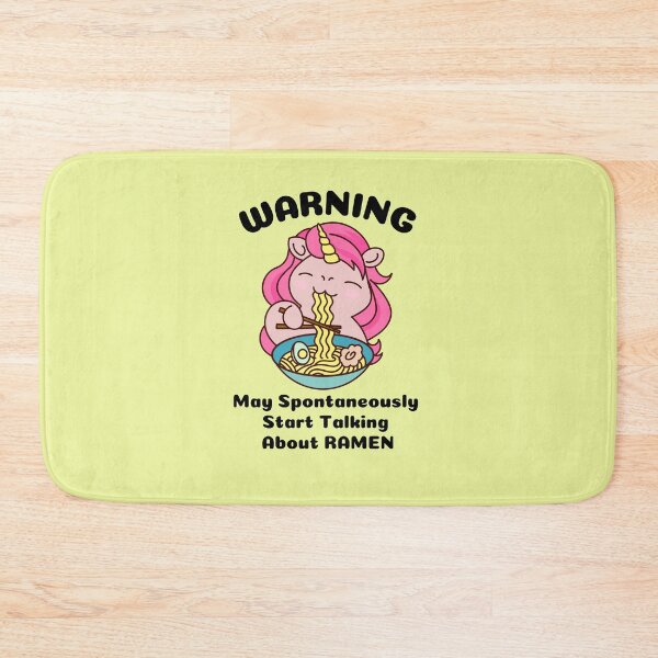 Item preview, Warning may spontaneously start talking about ramen. Think Ramen. Unicorn eating Ramen Cute Kawaii Design designed and sold by subtleday.