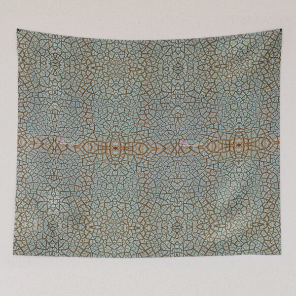 Item preview, Peeling Paint Tribal Mandala-style Mosaic Pattern - Blue Brown Tan  - Vicki Hadfield designed and sold by Printable Pressies.
