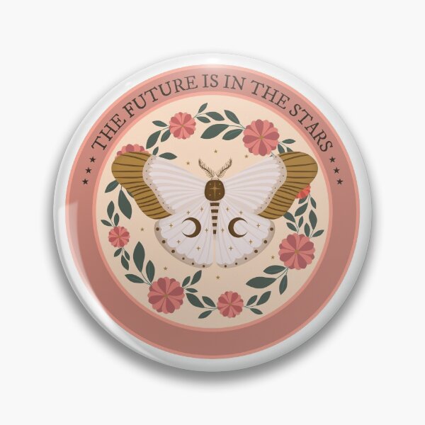 Item preview, Moon 'Future is in the Stars' Phase Neutral Pink Floral Butterfly Moth Magic Classic T-Shirt Magnet designed and sold by FallingAdorn.