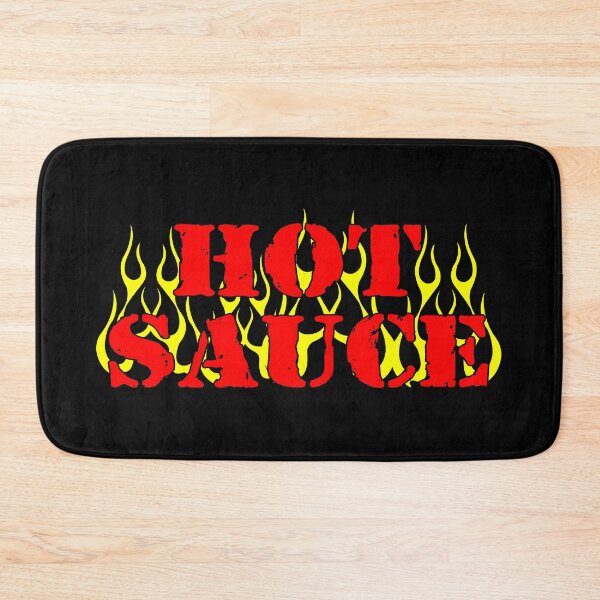 Item preview, hot sauce with flames, hot sauce lover, hot sauce eater, cool hot sauce design designed and sold by baingraphics.