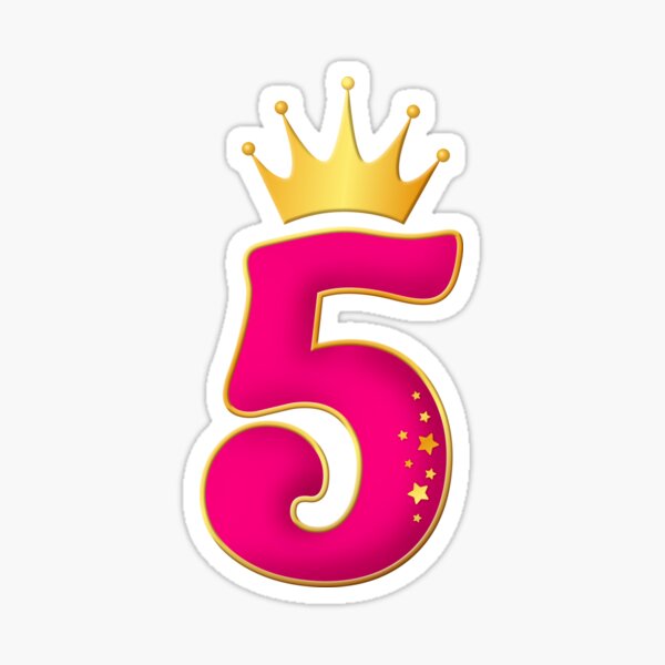  5 Year Old Birthday Party Design For Girls 5th Birthday Sticker For 