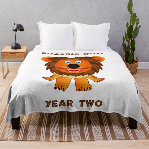 Item preview, Roaring Into Year Two (Cartoon Lion) designed and sold by TimespunThreads.