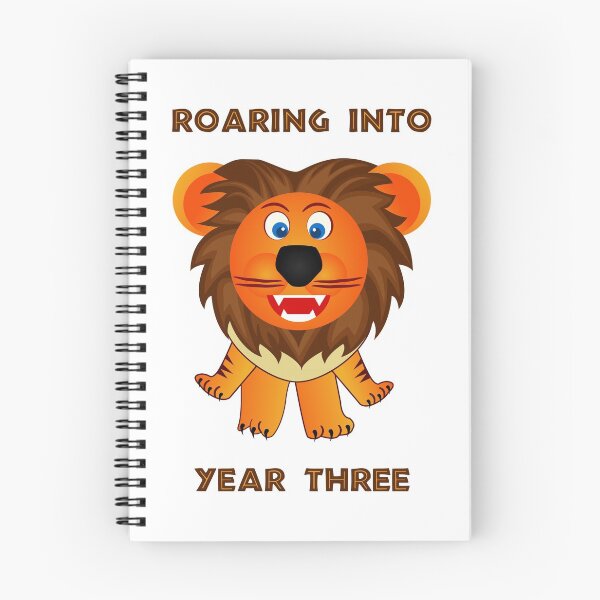 Item preview, Roaring Into Year Three (Cartoon Lion) designed and sold by TimespunThreads.