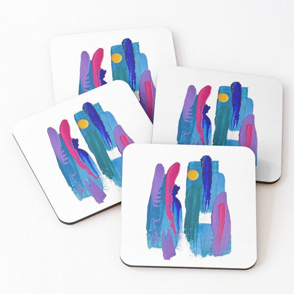 Item preview, Blue Pink Purple Yellow Abstract Acrylic Painting designed and sold by Adelle Smith.