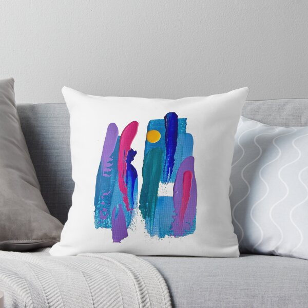Aperçu de l'œuvre Peinture Acrylique Abstraite Bleu Rose Violet Jaune créée et vendue par Adelle Smith.