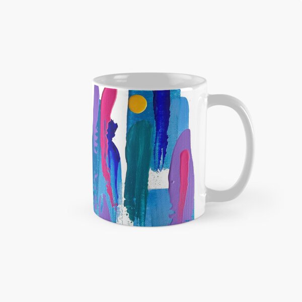 Aperçu de l'œuvre Peinture Acrylique Abstraite Bleu Rose Violet Jaune créée et vendue par Adelle Smith.