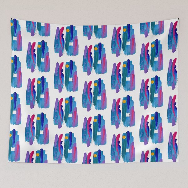 Item preview, Blue Pink Purple Yellow Abstract Acrylic Painting designed and sold by Adelle Smith.
